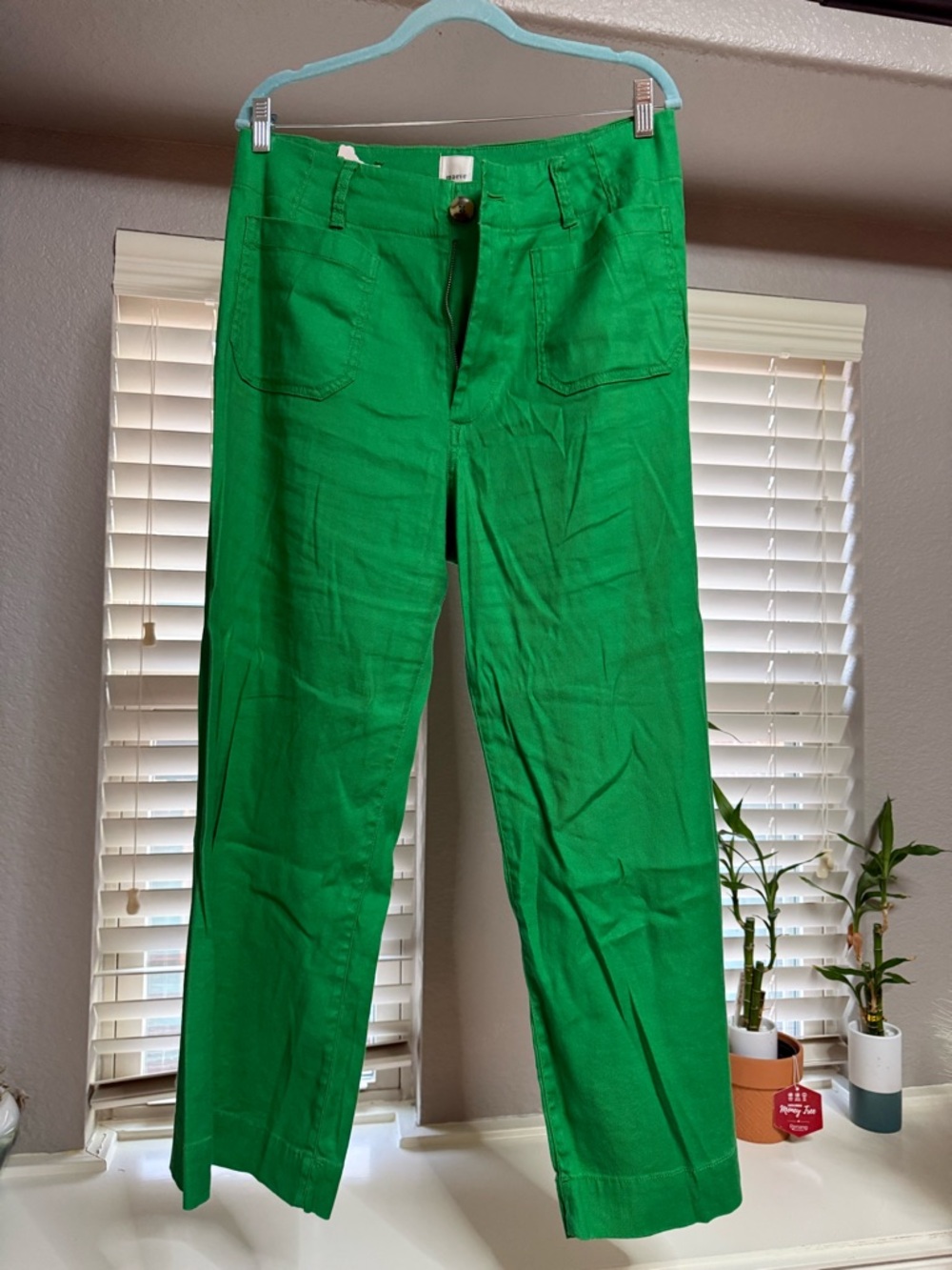Maeve Vibrant the Colette Green Straight-Leg Chinos